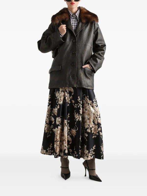 Dolce & Gabbana フローラル柄 スカート Dolce & Gabbana フローラル プリーツスカート | ブラック