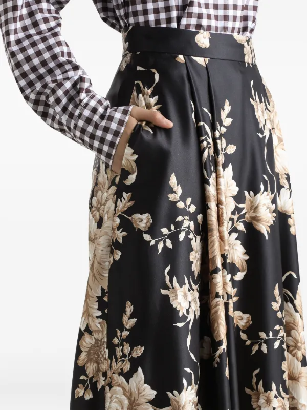 Dolce & Gabbana フローラル柄 スカート Dolce & Gabbana フローラル プリーツスカート | ブラック