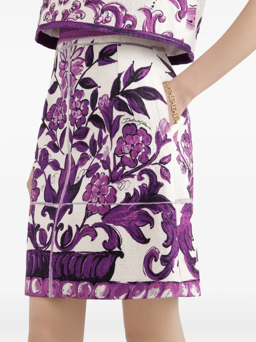 Dolce & Gabbana Rok met Majolica-print Paars