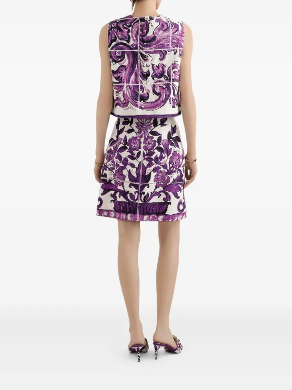 Dolce & Gabbana Majolica-print Skirt | Purple | FARFETCH