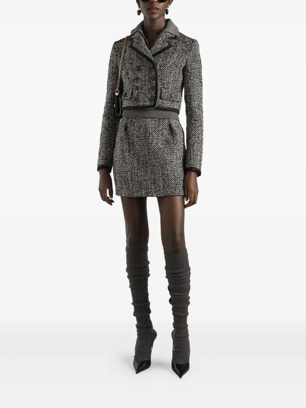 Dolce & Gabbana Tweed mini-rok - Zwart