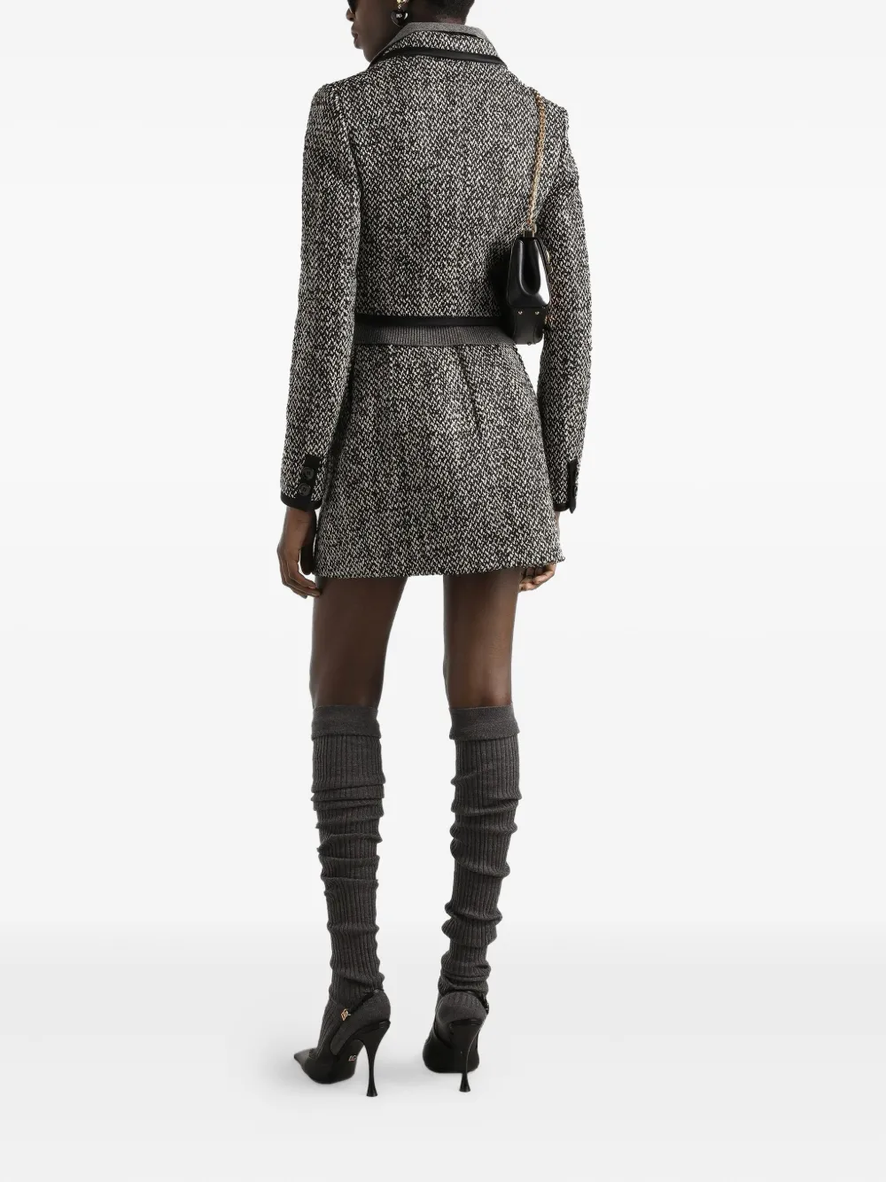 Dolce & Gabbana Short Skirt In Double Wool Blend In Black