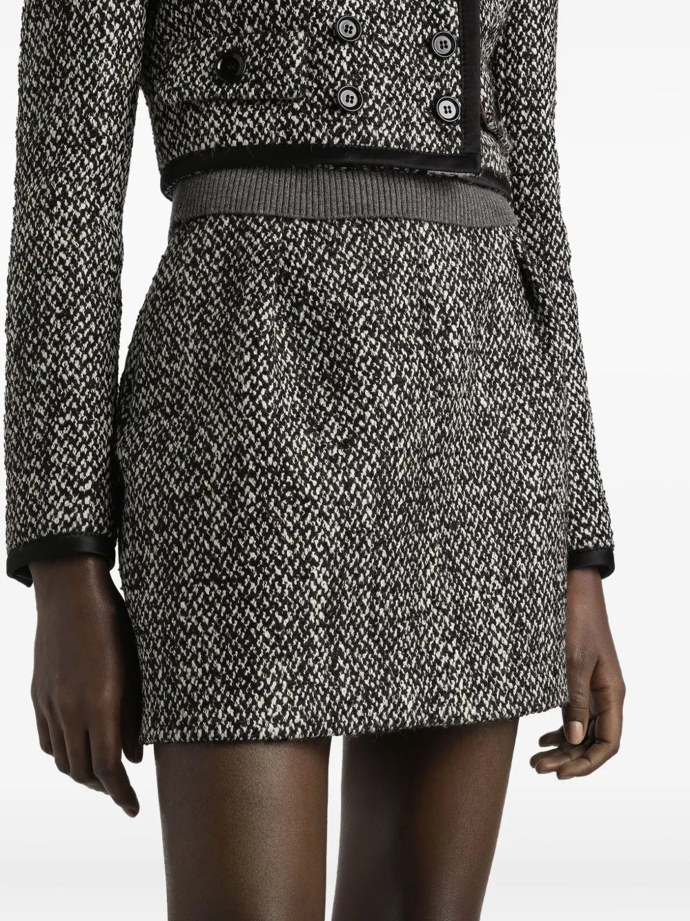 Dolce & Gabbana Short Skirt In Double Wool Blend In Black