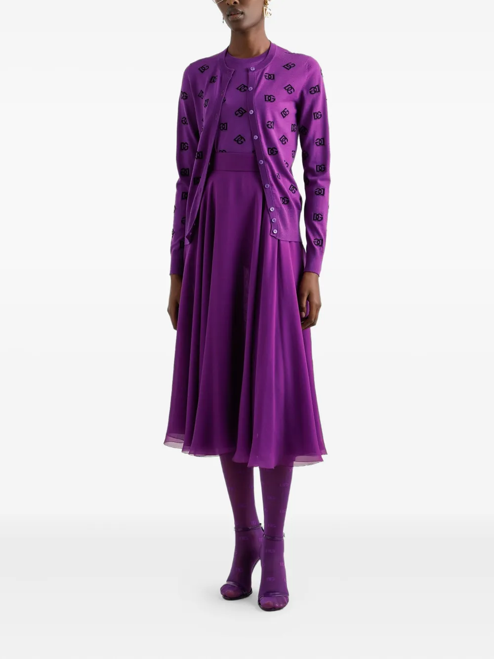 Dolce & Gabbana Zijden midi-rok Paars