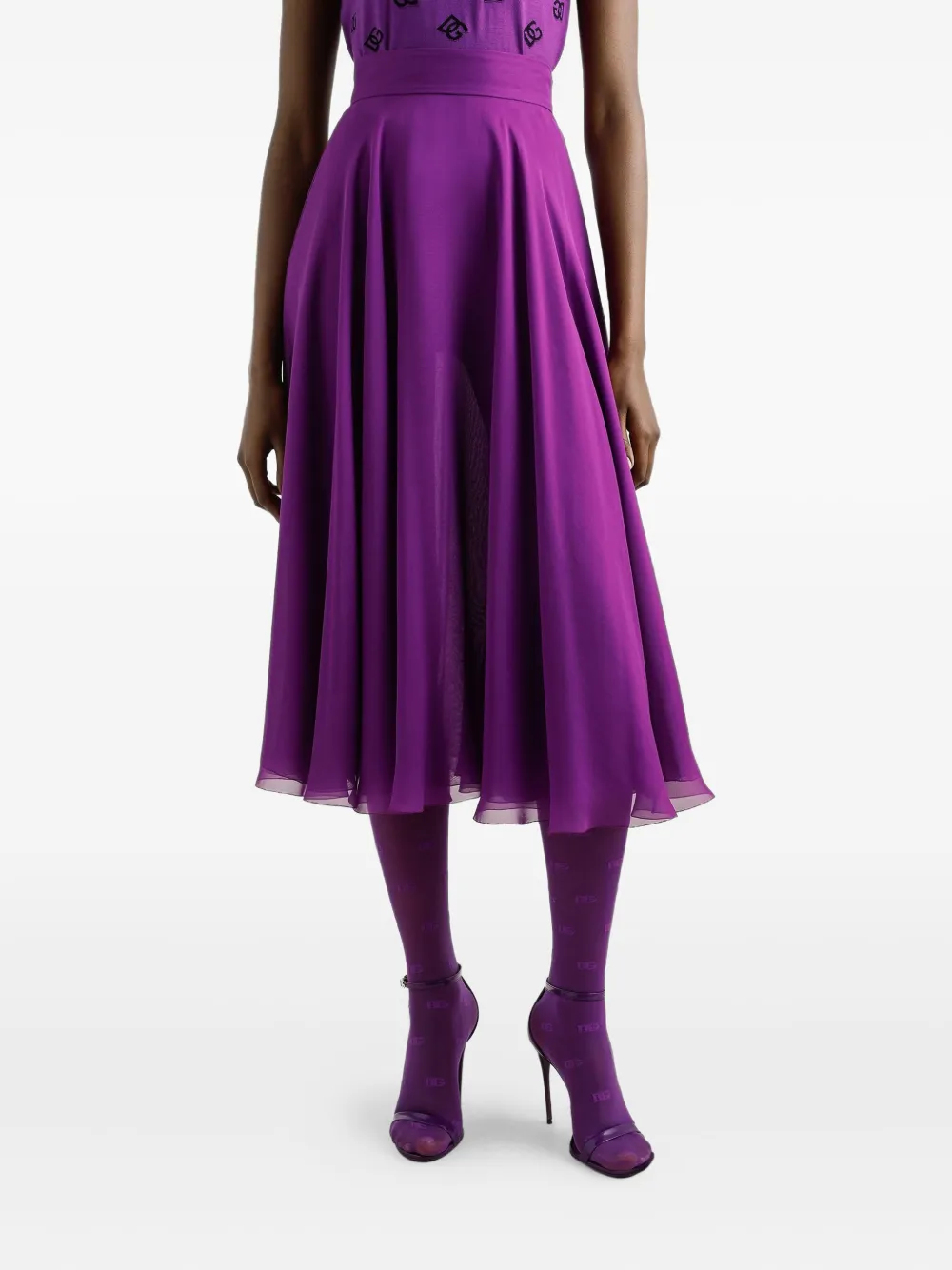 Dolce & Gabbana Zijden midi-rok Paars