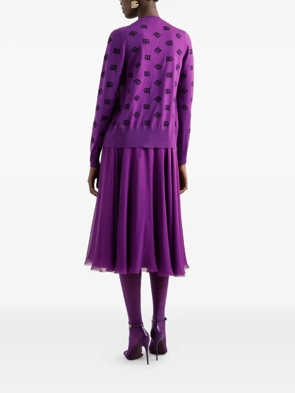 Dolce & Gabbana Zijden midi-rok Paars