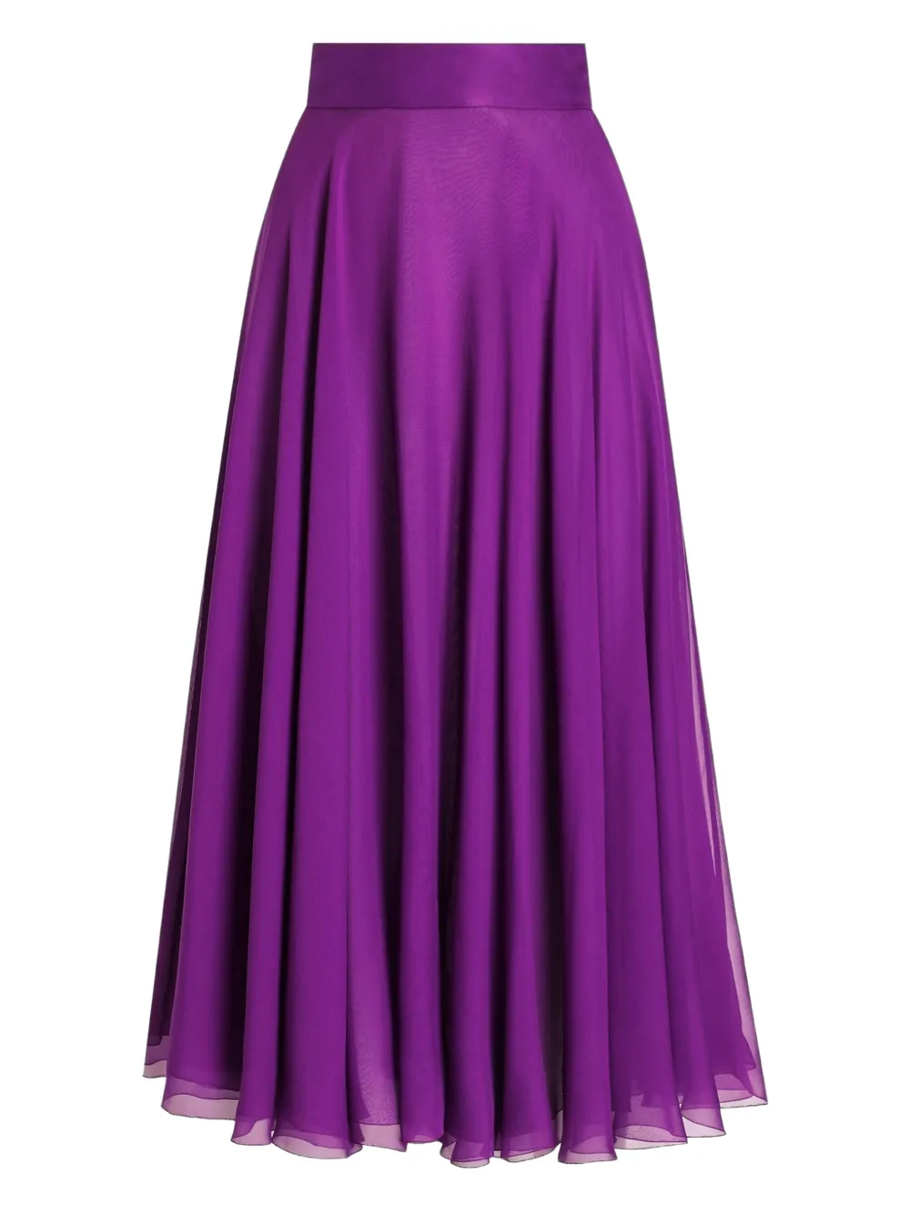 Dolce & Gabbana Silk Midi Skirt In Purple