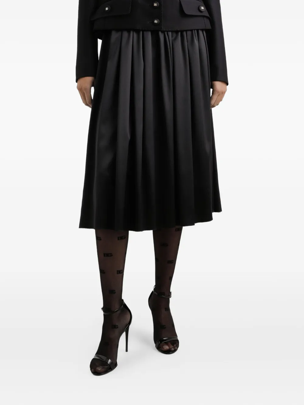 Dolce & Gabbana Midi-plooirok Zwart