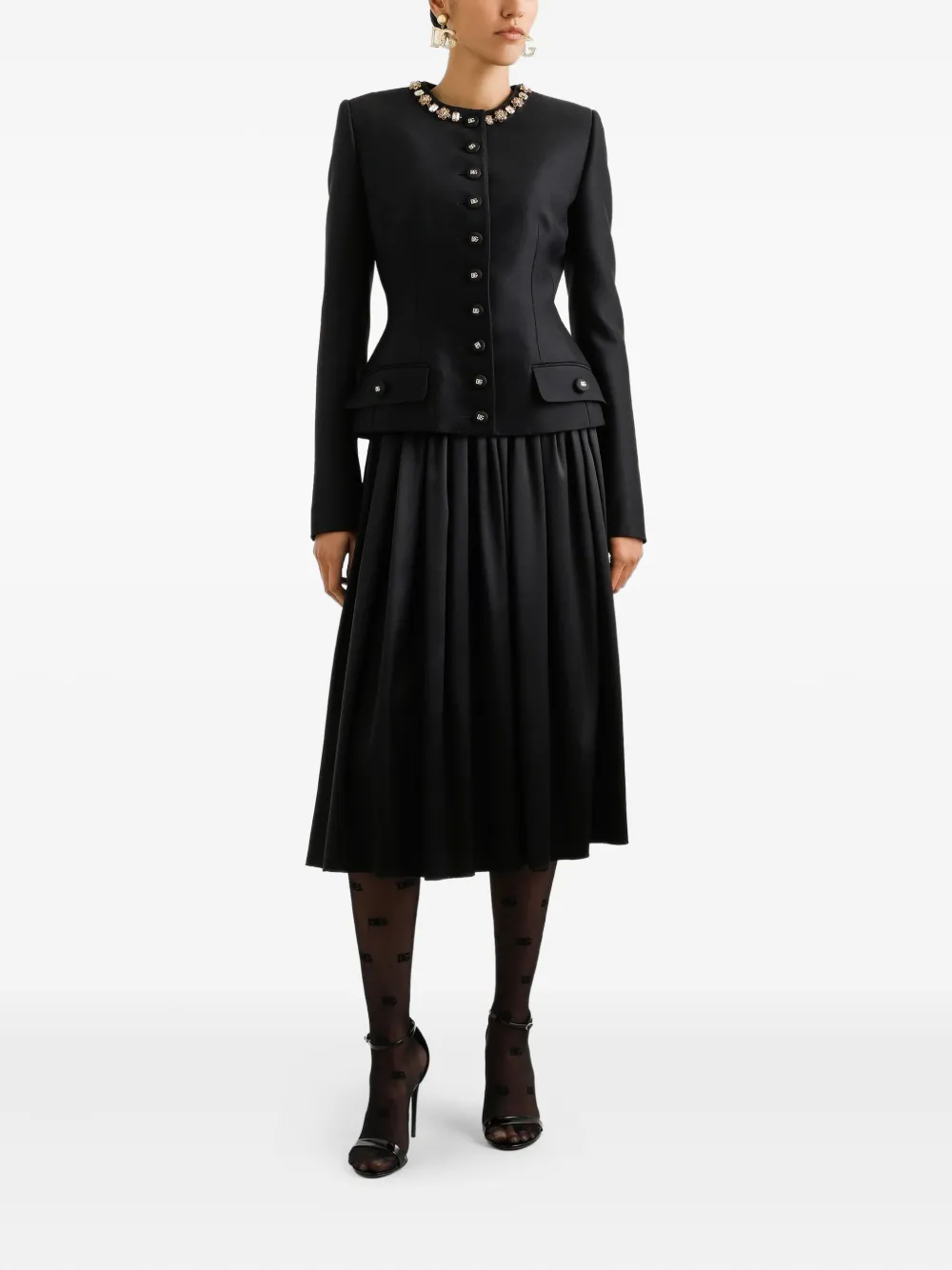 Dolce & Gabbana Midi-plooirok Zwart