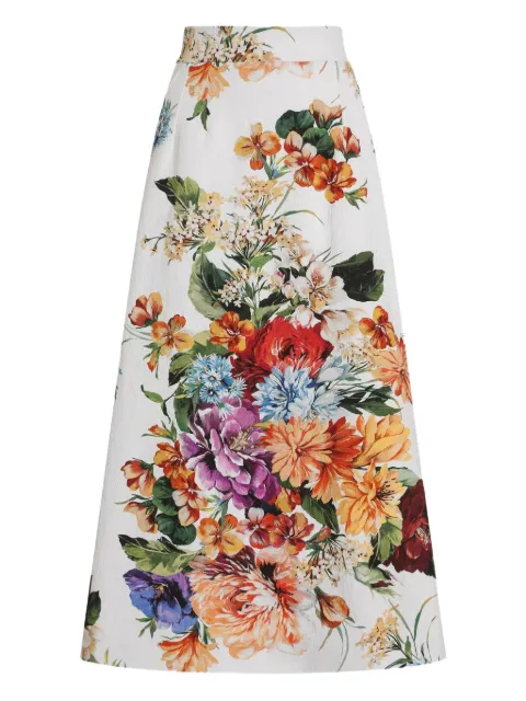 Dolce & Gabbana 플로럴 프린트 미디 스커트