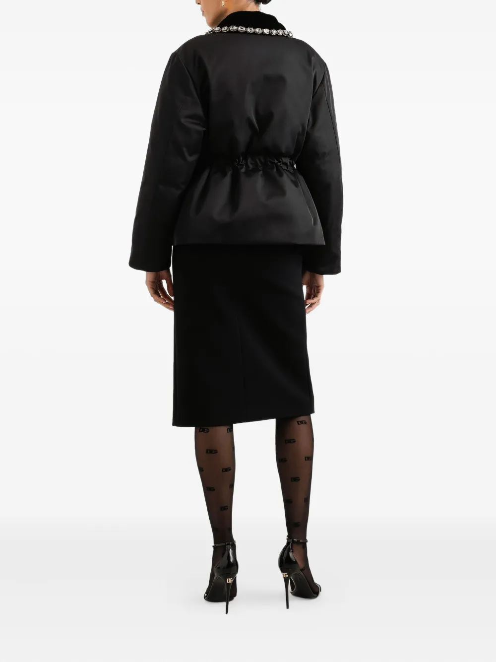 Dolce & Gabbana Slit-front Pencil Skirt In Black