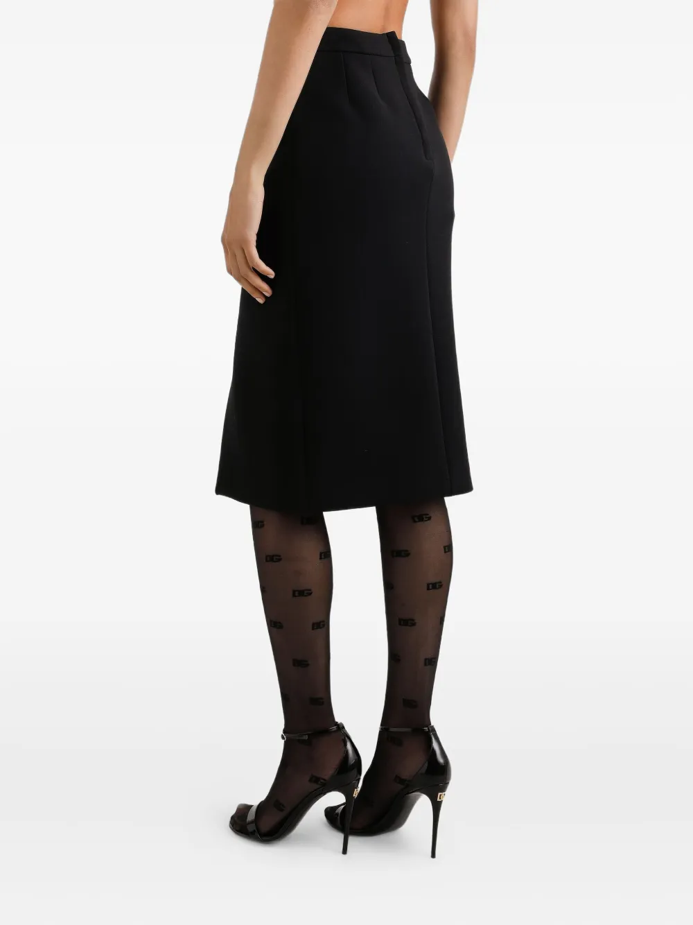 Dolce & Gabbana Slit-front Pencil Skirt In Black