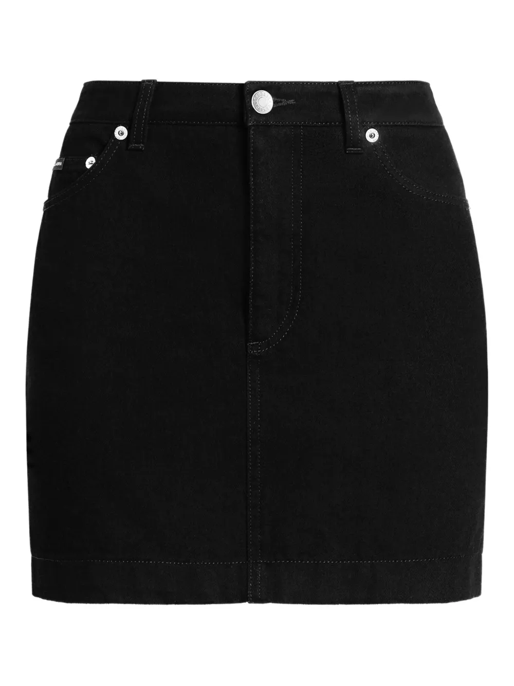 Dolce & Gabbana Denim Mini Skirt In Black