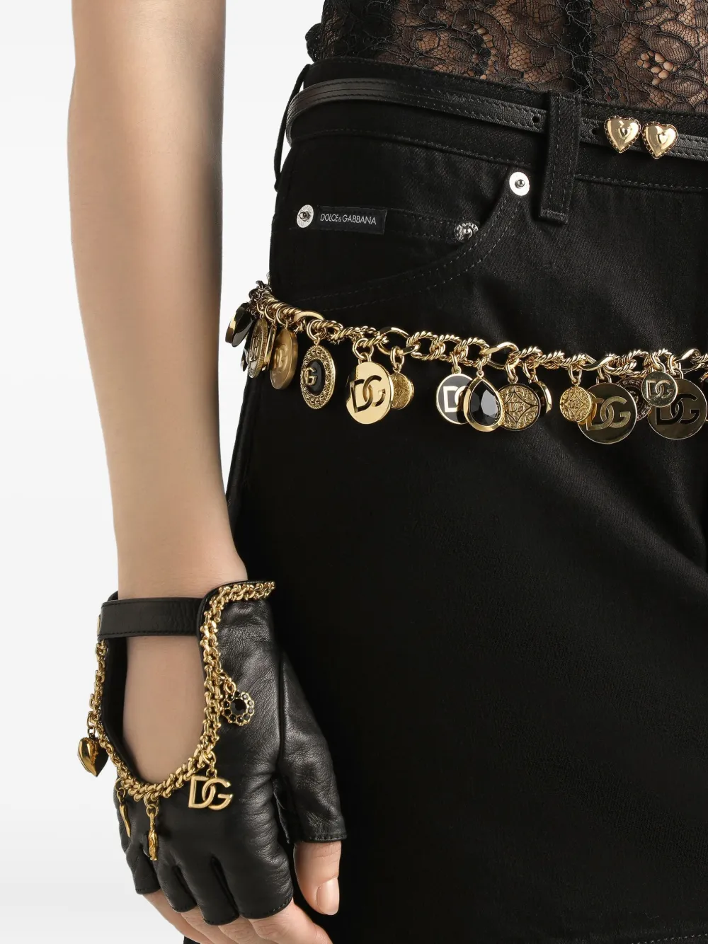 Dolce & Gabbana Denim Mini Skirt In Black