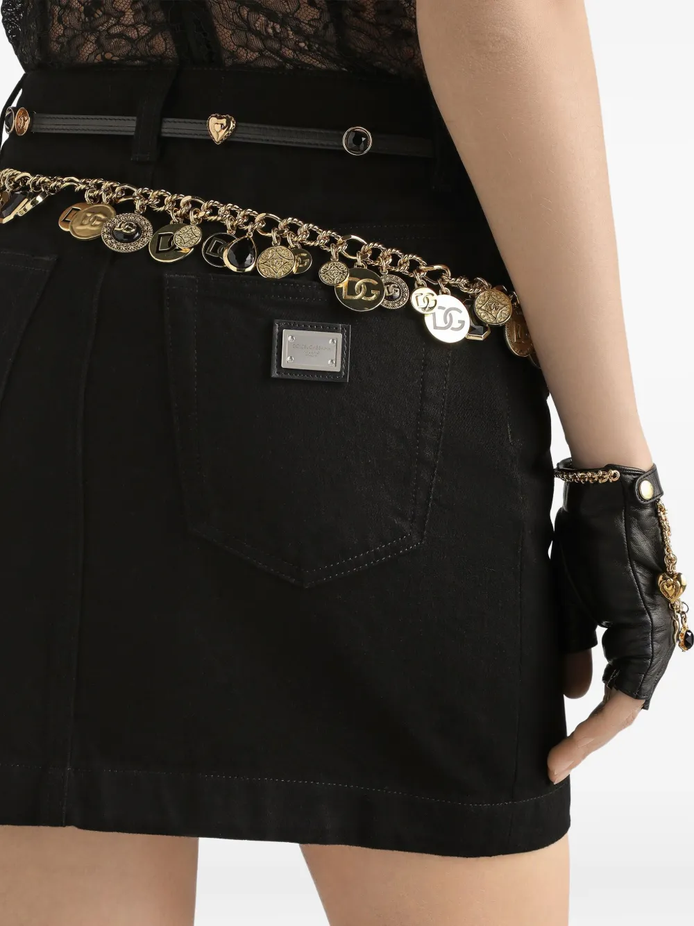 Dolce & Gabbana Denim Mini Skirt In Black