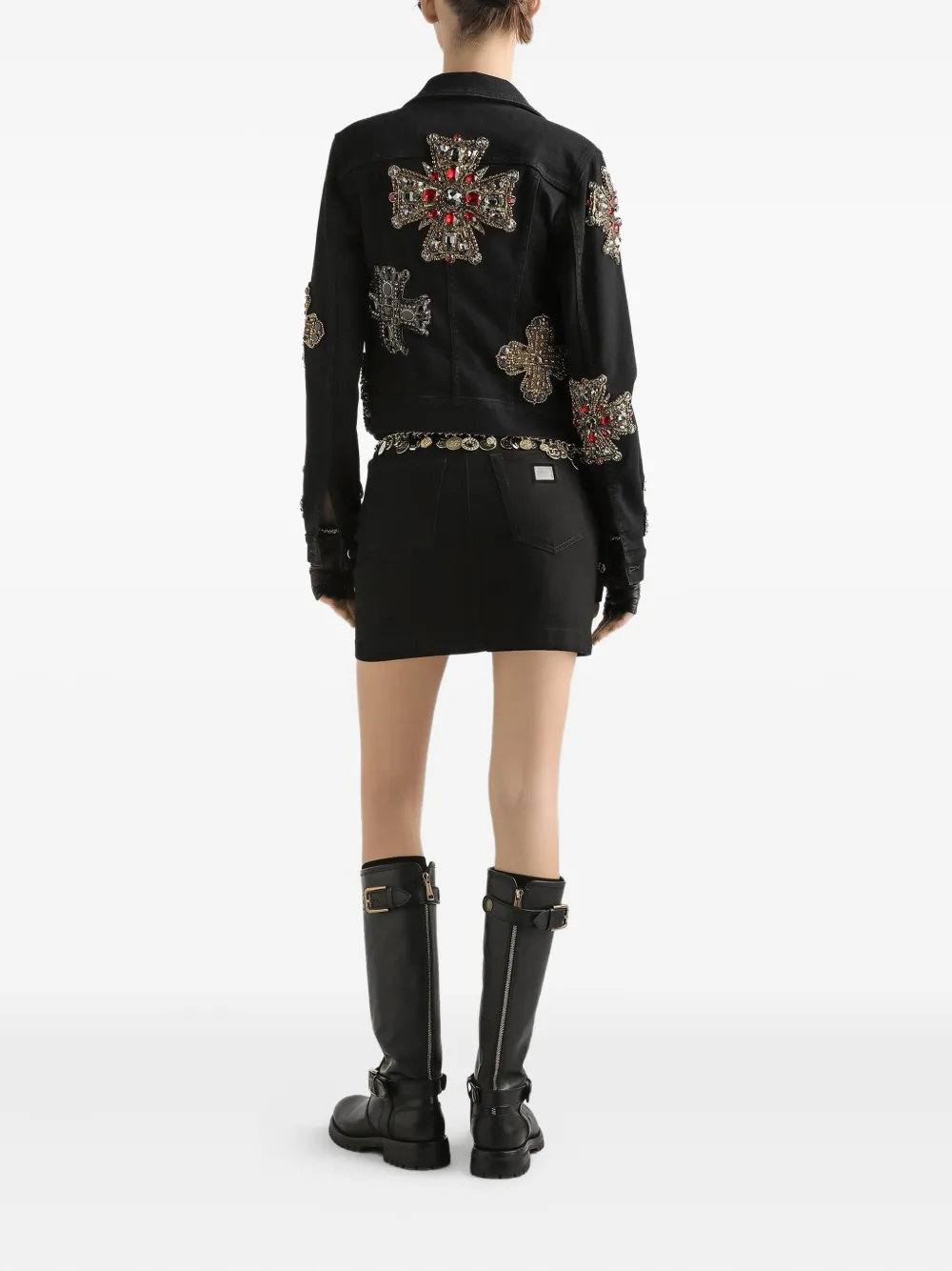 Dolce & Gabbana Denim Mini Skirt In Black