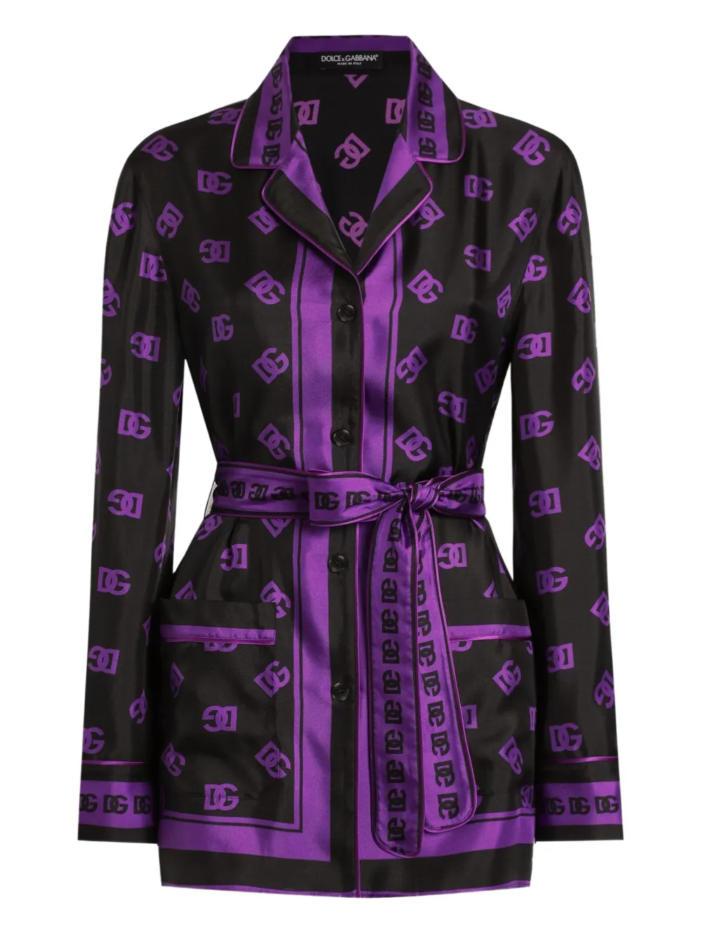 Dolce & Gabbana Blouse met DG-logoprint Zwart