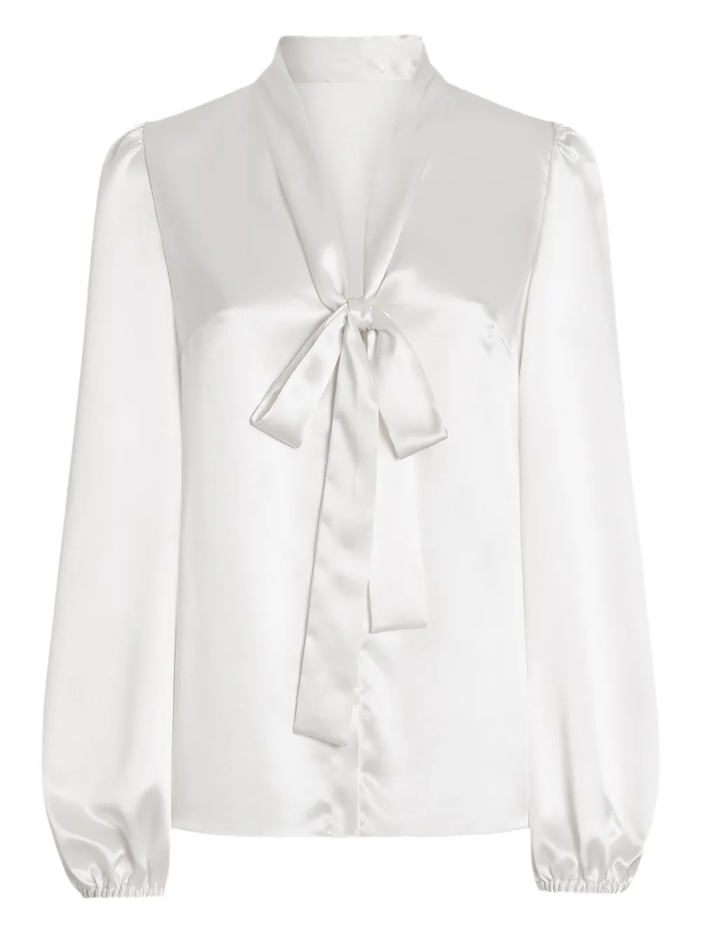 Dolce & Gabbana satin tie-neck blouse Wit