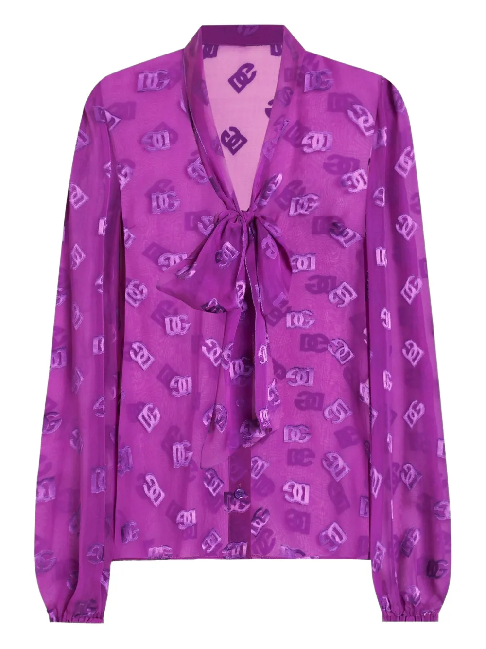 Dolce & Gabbana Blouse met DG-logojacquard Paars