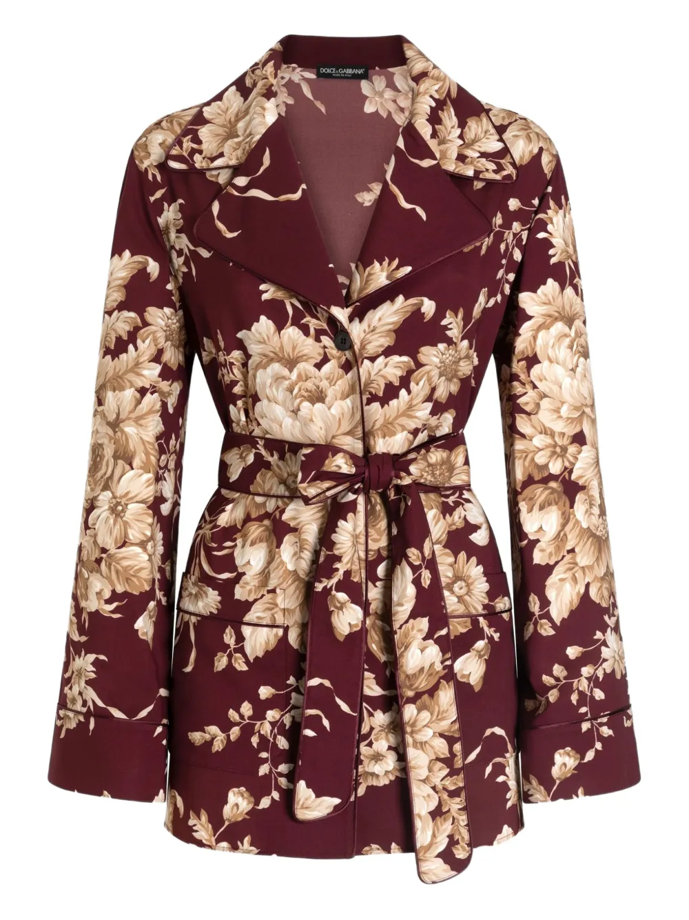 Dolce & Gabbana floral belted shirt - Rosso
