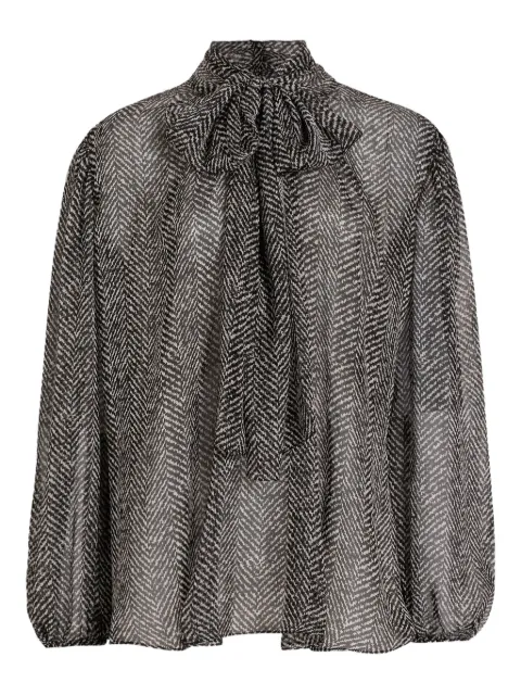 Dolce & Gabbana シェブロン リボンブラウス