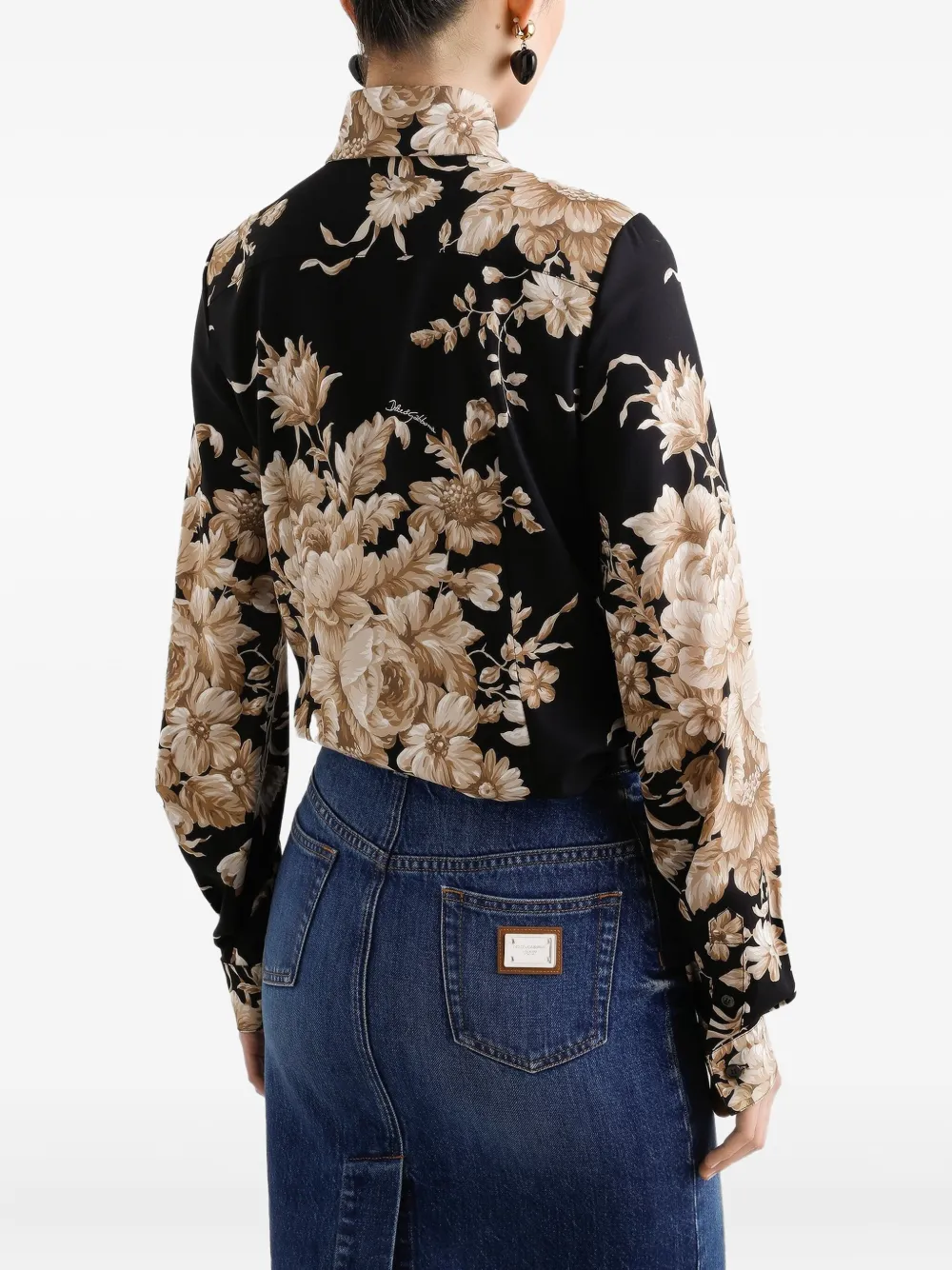 Dolce & Gabbana Charmeuse Shirt Shirt And Blouse Multicolor In Black