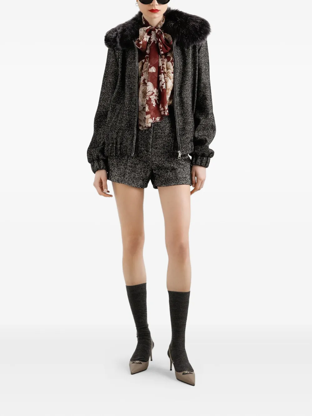Dolce & Gabbana Blouse met bloemenprint - Bruin