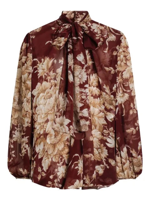 Dolce & Gabbana floral-print bow blouse