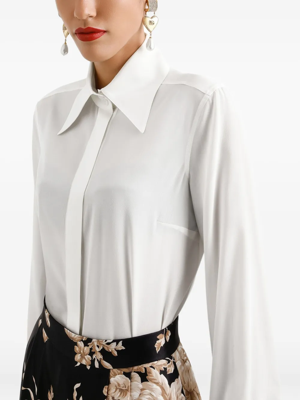 Dolce & Gabbana Pointed-collar Shirt In White