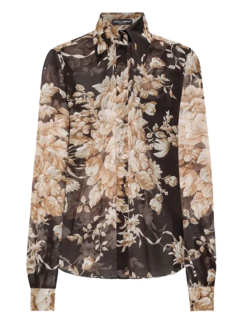 Dolce & Gabbana floral-print chiffon shirt
