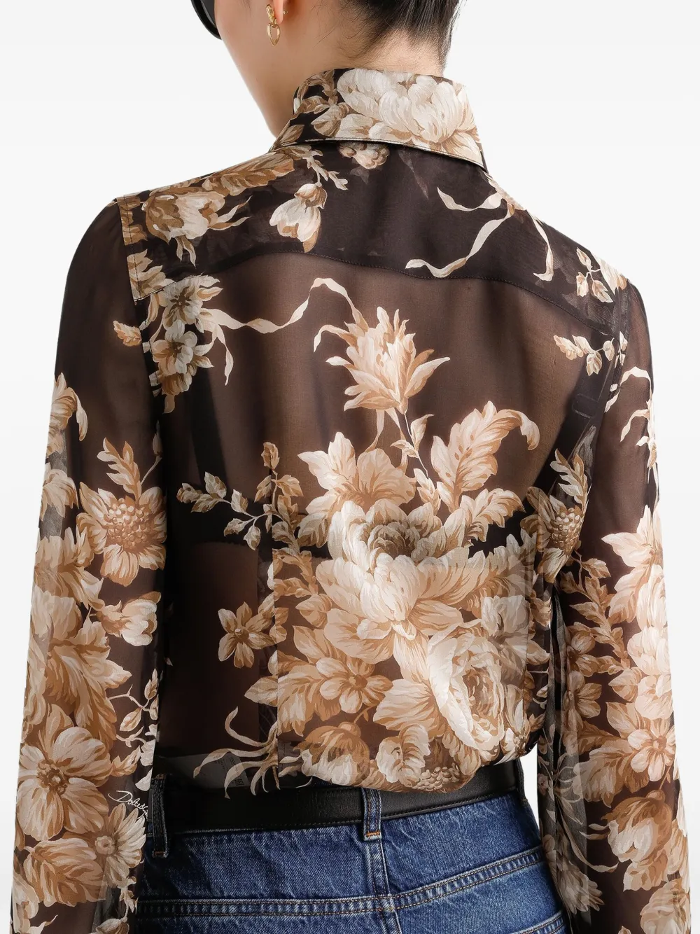 Dolce & Gabbana Floral-print Chiffon Shirt In Multi