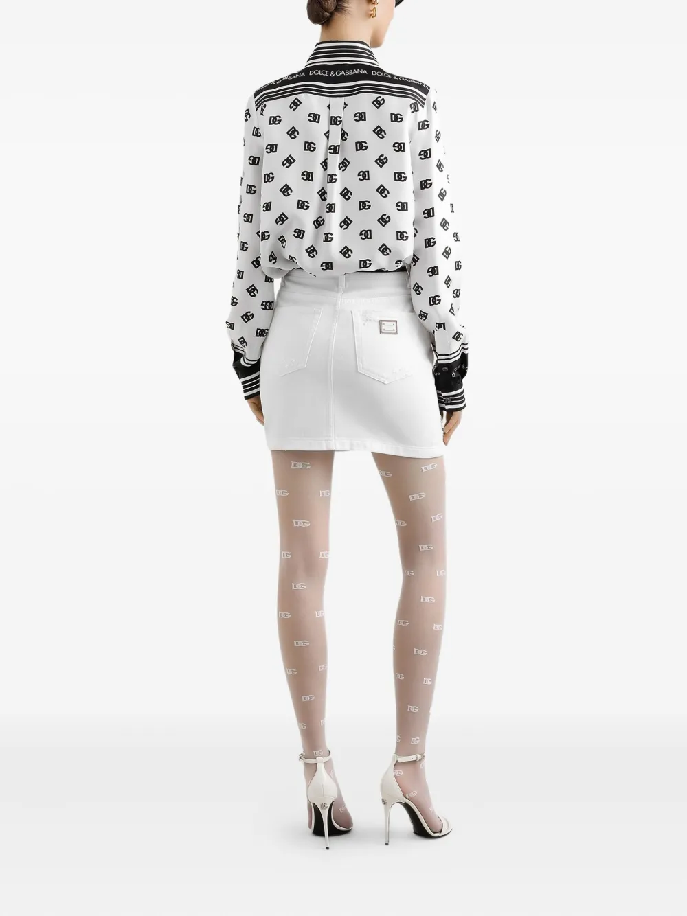 Dolce & Gabbana DNA blouse met DG-print Wit