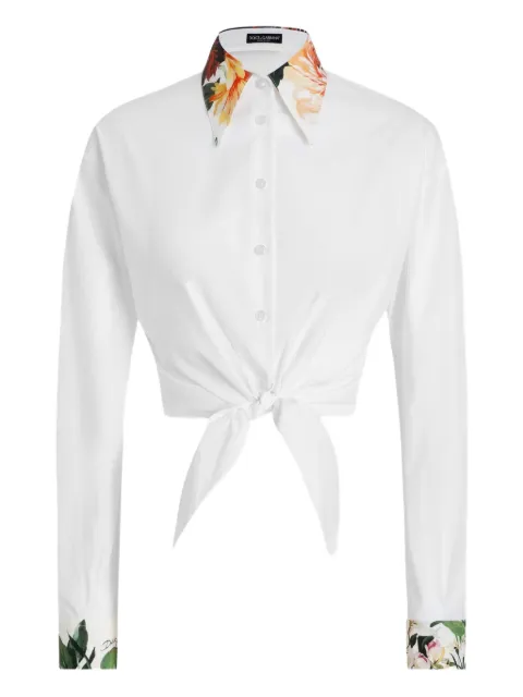Dolce & Gabbana flower-print details poplin shirt
