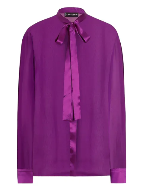 Dolce & Gabbana satin tie-neck shirt