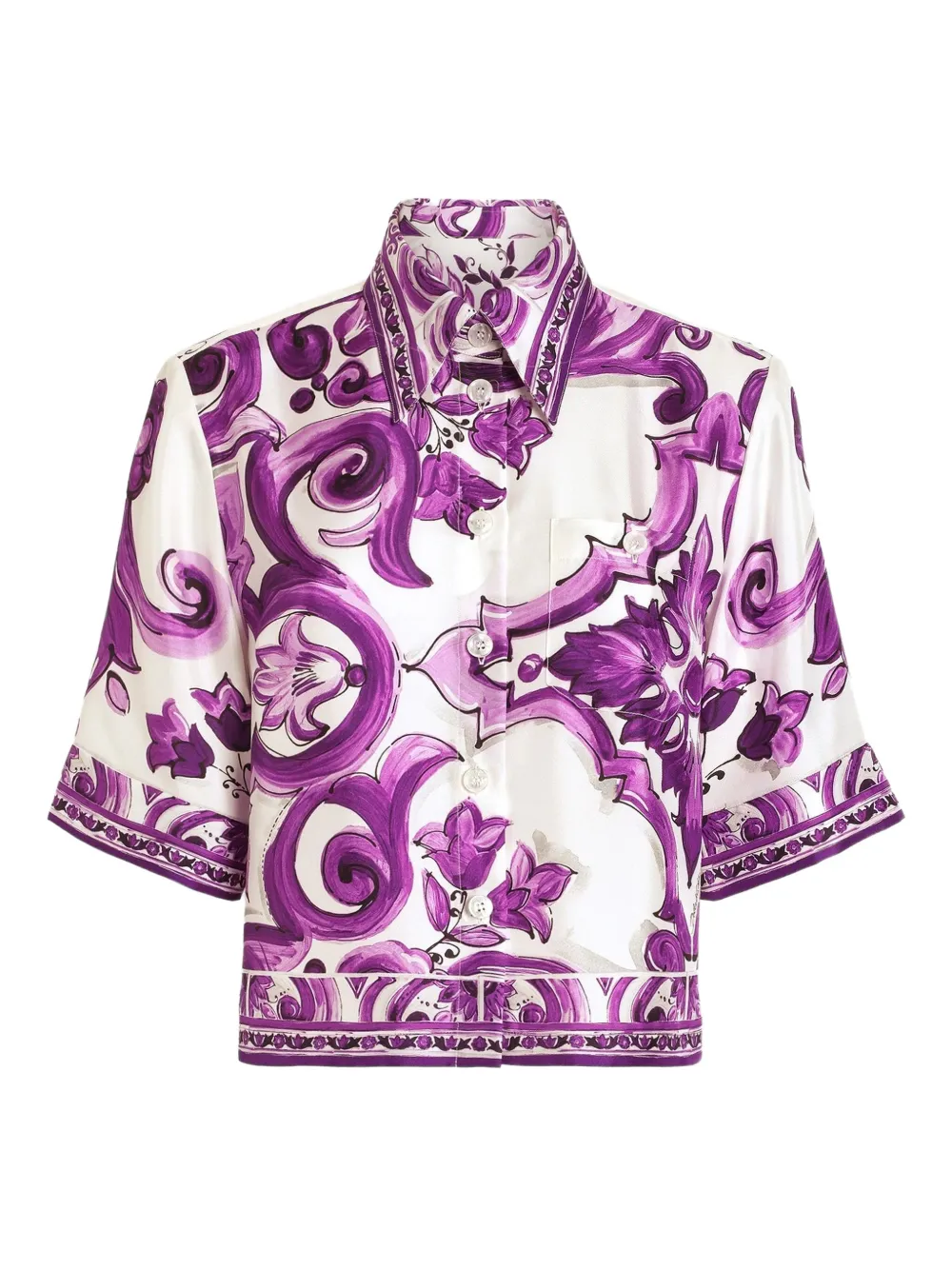 Dolce & Gabbana Shirt met Majolica-print Paars