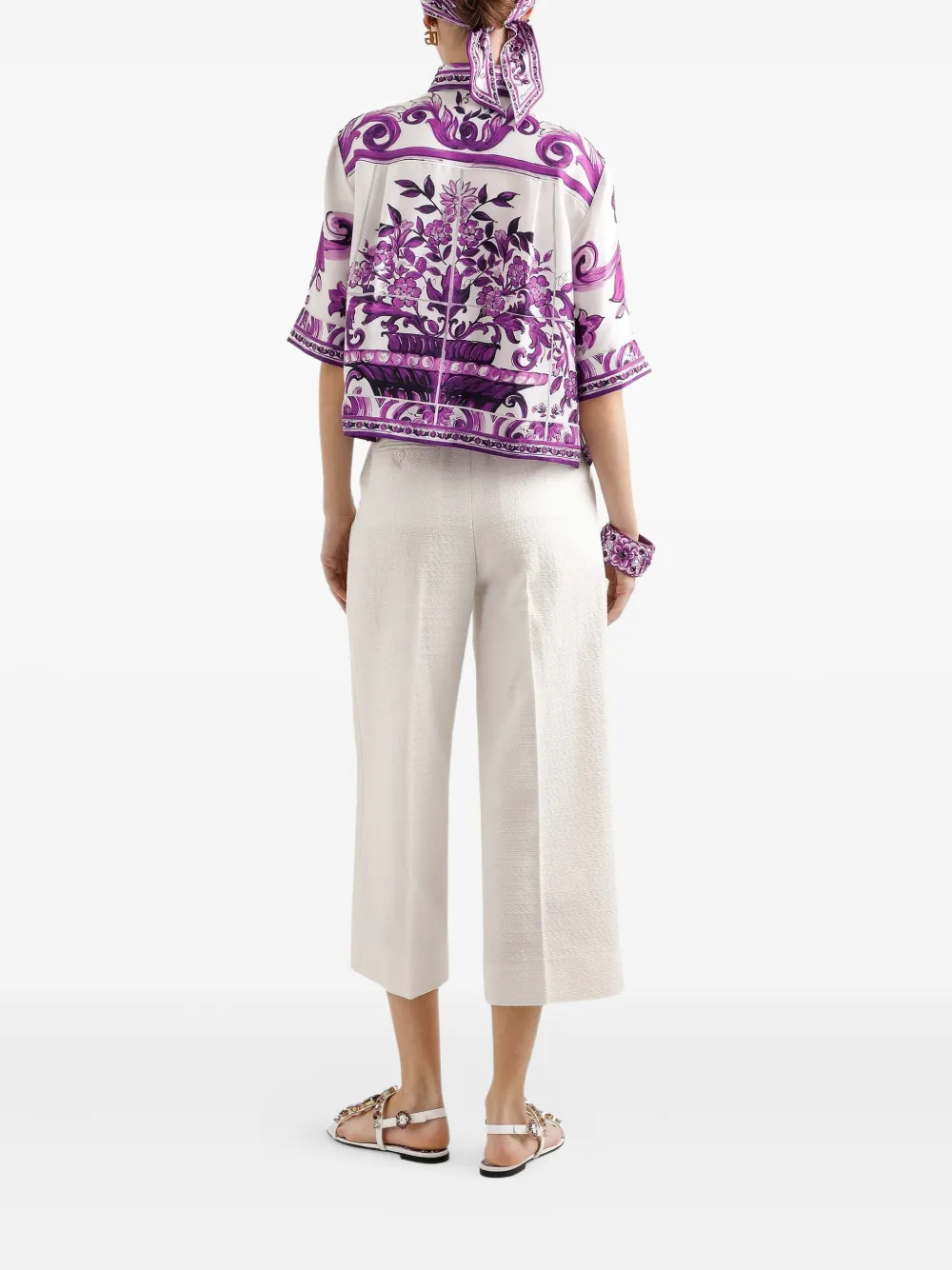 Dolce & Gabbana Shirt met Majolica-print Paars