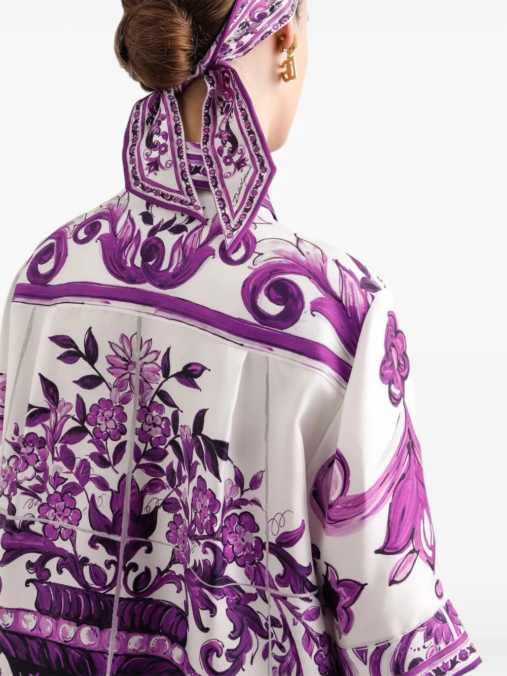 Dolce & Gabbana Shirt met Majolica-print Paars