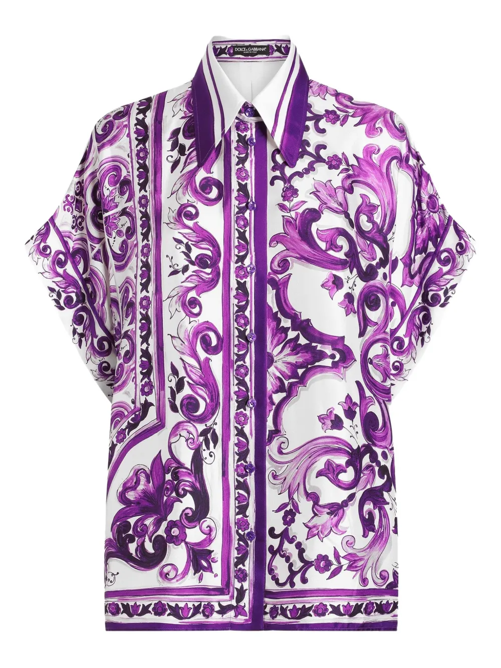 Dolce & Gabbana Blouse met Maiolica-print Paars