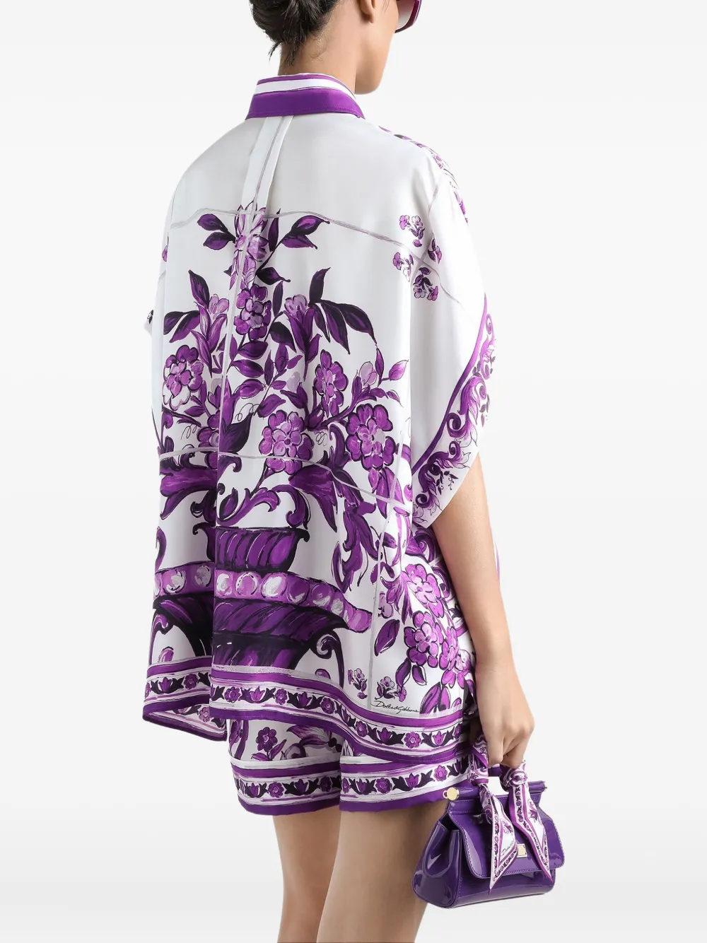 Dolce & Gabbana Blouse met Maiolica-print Paars