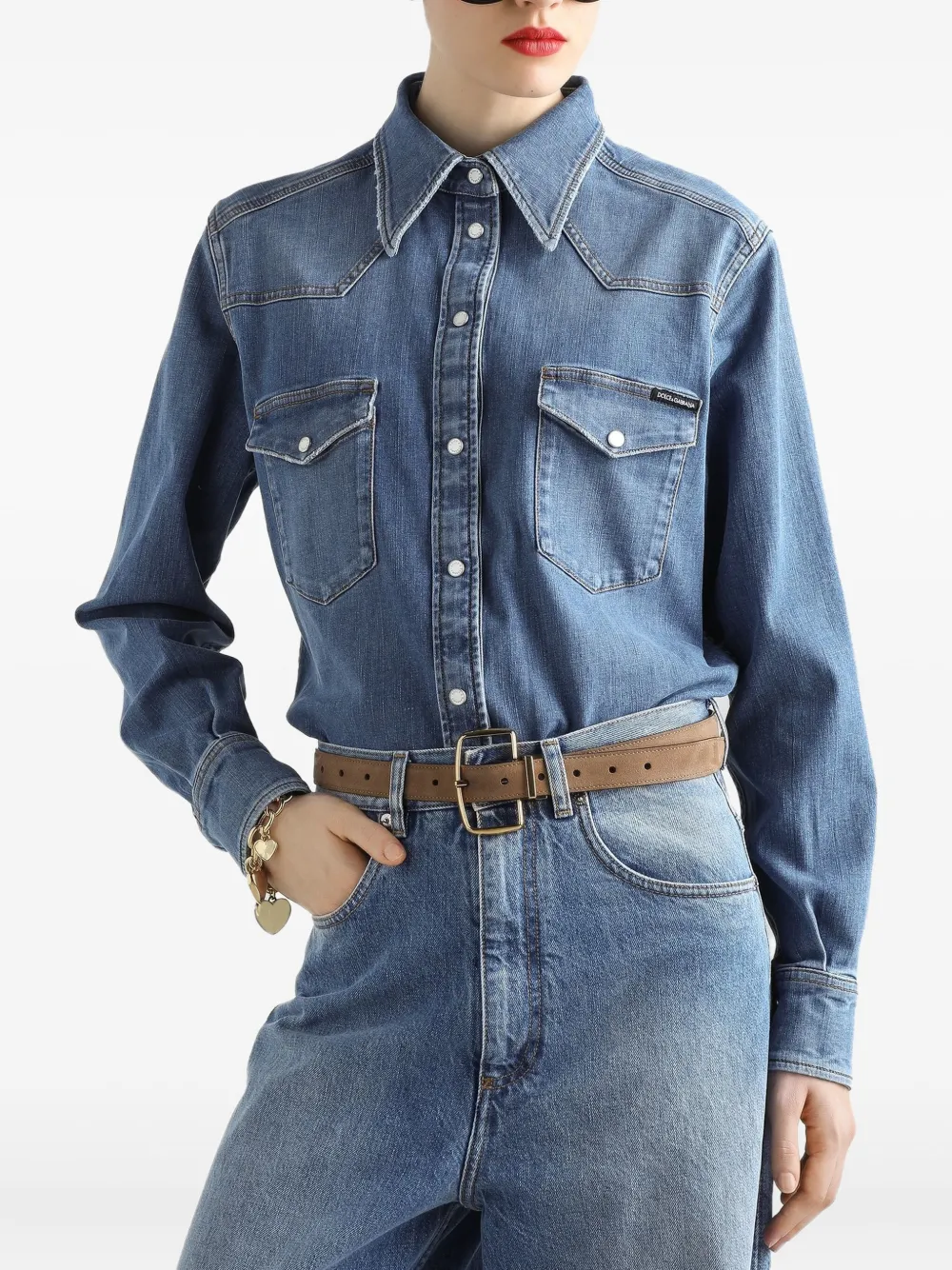 Dolce & Gabbana Spijkershirt Blauw