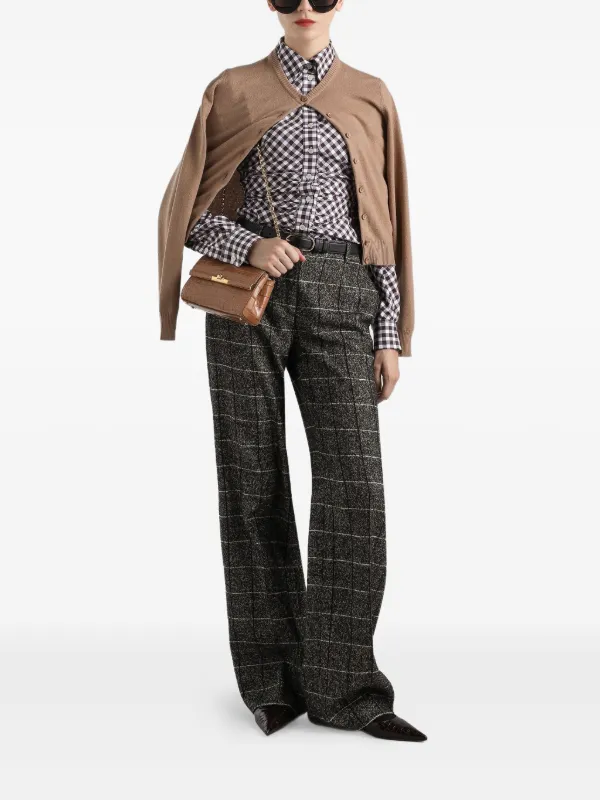 Dolce & Gabbana gingham-check Gathered Shirt | Black | FARFETCH