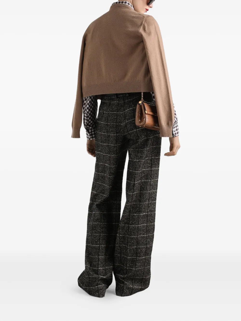 Dolce & Gabbana Gesmockte blouse met gingham ruit Zwart
