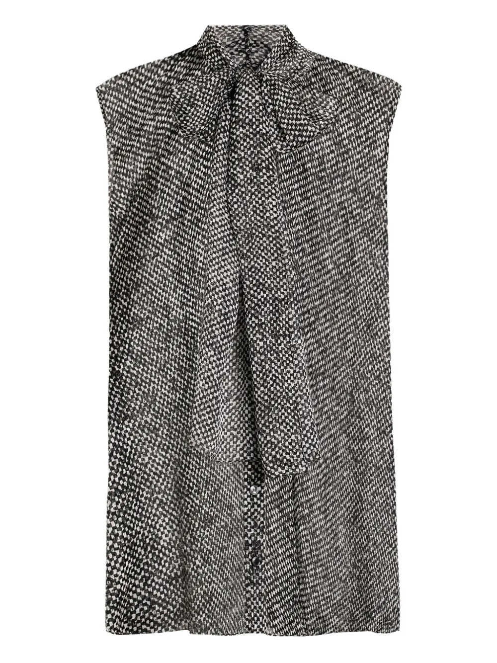 Dolce & Gabbana Mouwloze top met gestrikte hals Zwart