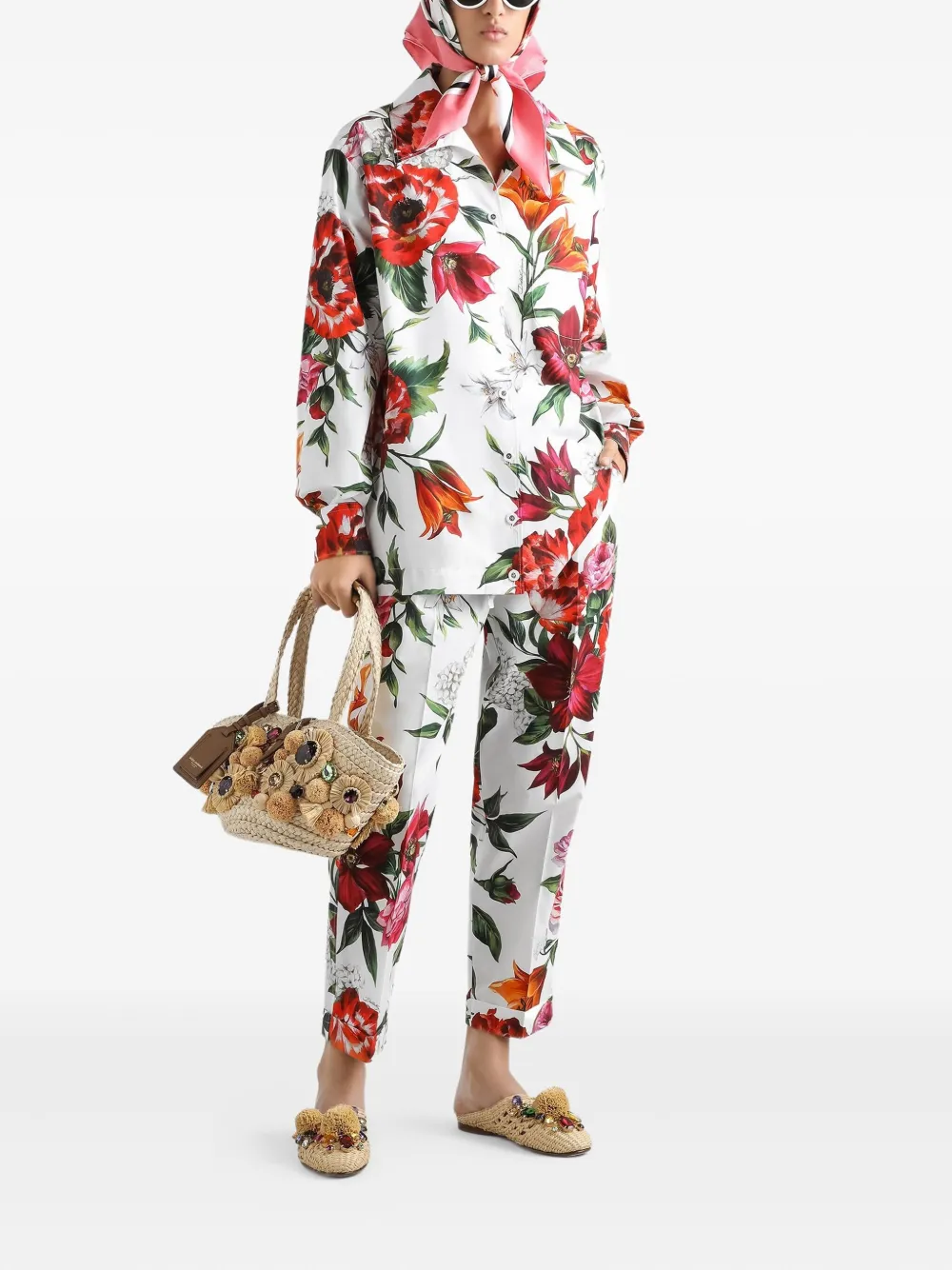 Dolce & Gabbana Shirt met bloemenprint - Wit