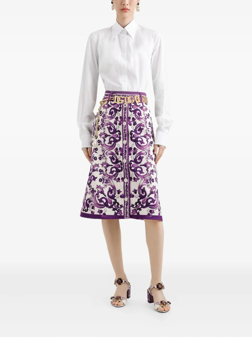 Dolce & Gabbana Blouse met puntige kraag - Wit