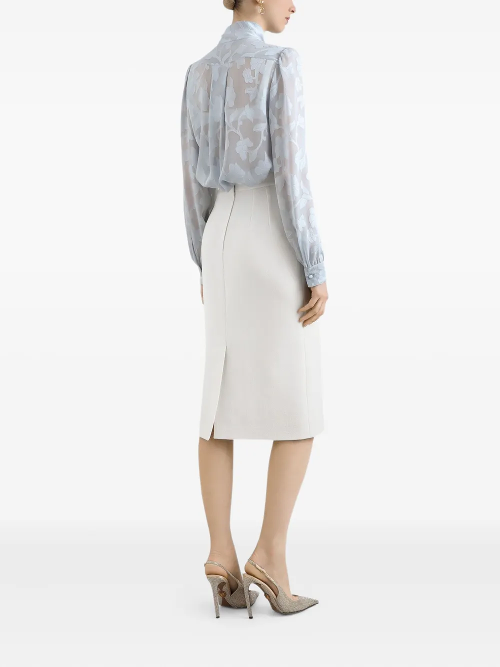 Dolce & Gabbana floral-print silk blouse Blauw