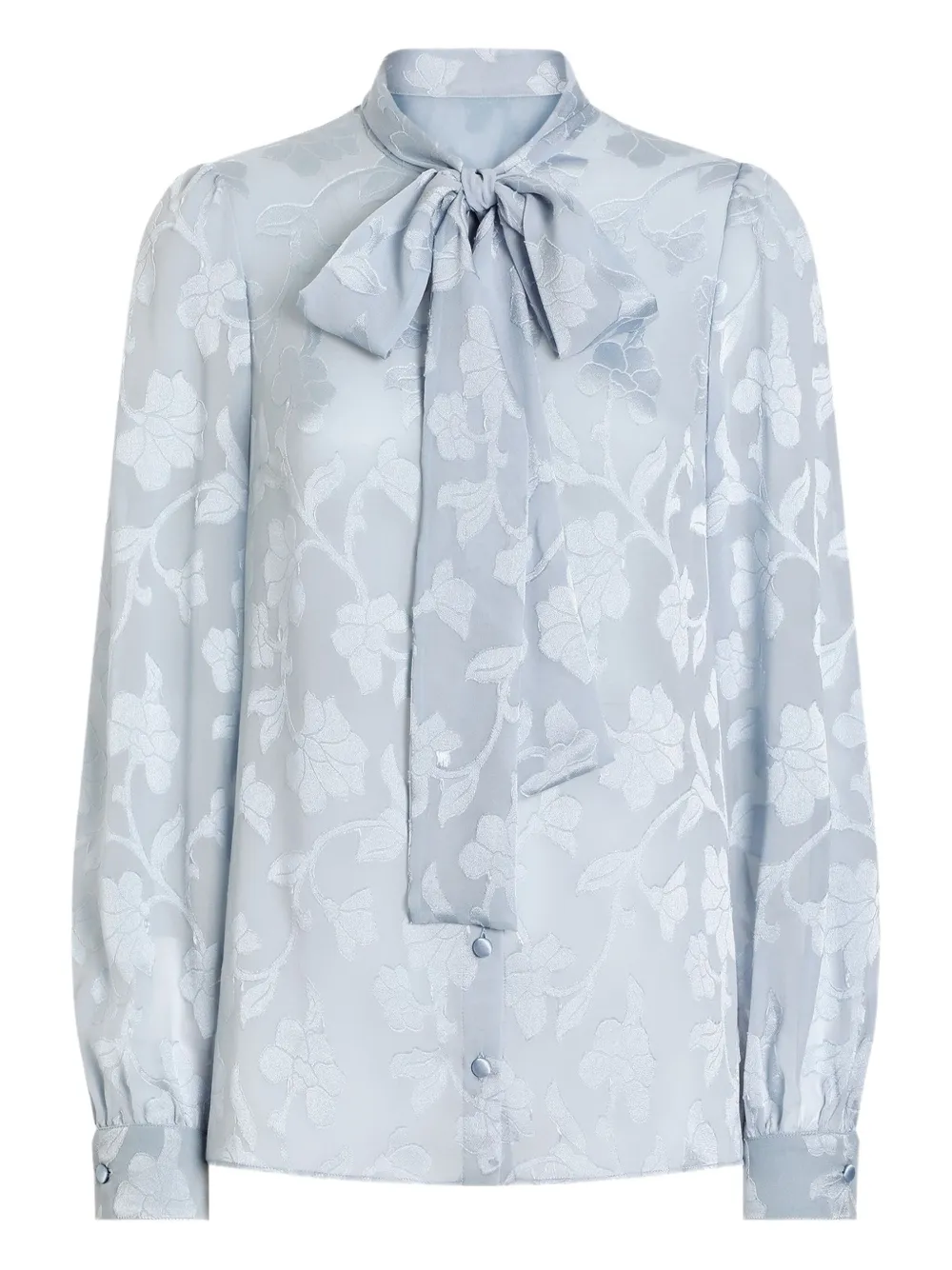 Dolce & Gabbana floral-print silk blouse Blauw