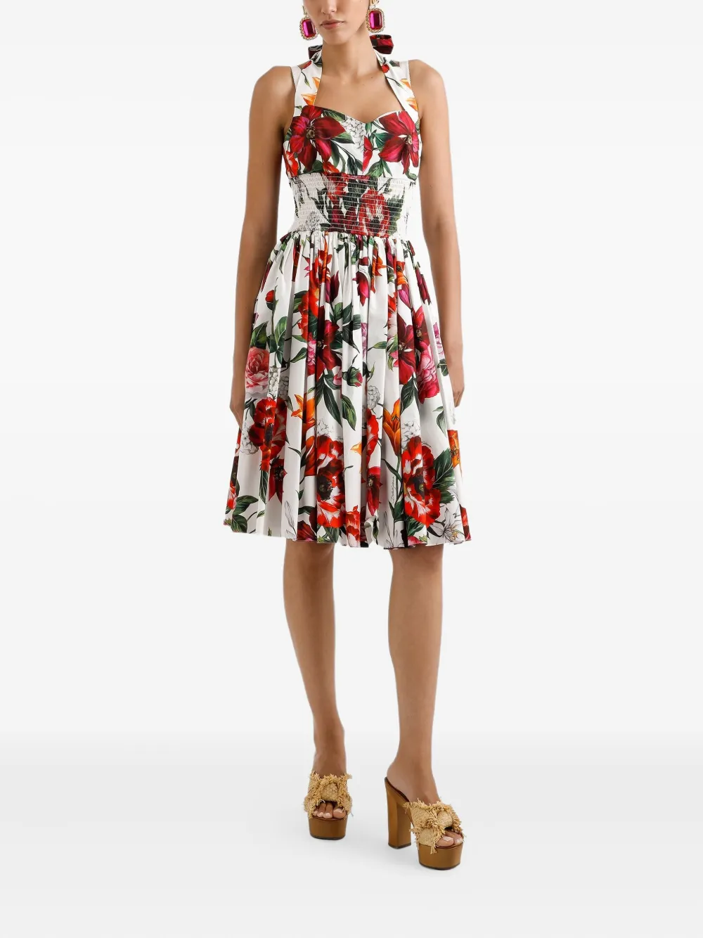 Dolce & Gabbana Jurk met bloemenprint Wit