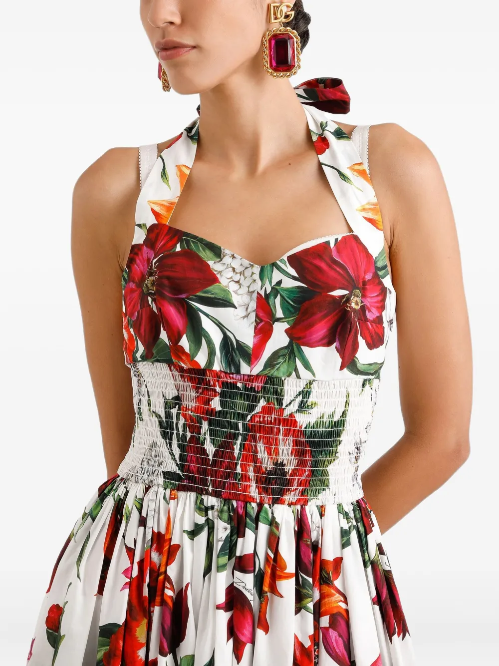 Dolce & Gabbana Jurk met bloemenprint Wit