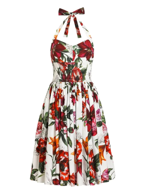 Dolce & Gabbana floral-print Dress | White | FARFETCH